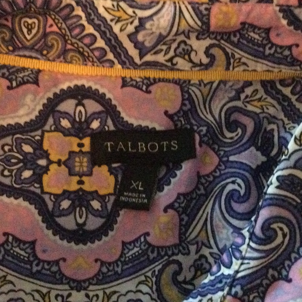 Talbot Multi Colored Print Button Front Blouse. S… - image 4